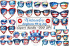 Patriotic 4th of July Sunglasses Clipart Bundle