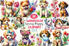 Cute Spring Puppy Clipart Bundle