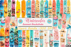 Summer Brushstroke Clipart Bundle - CraftNest - Digital Crafting and Art