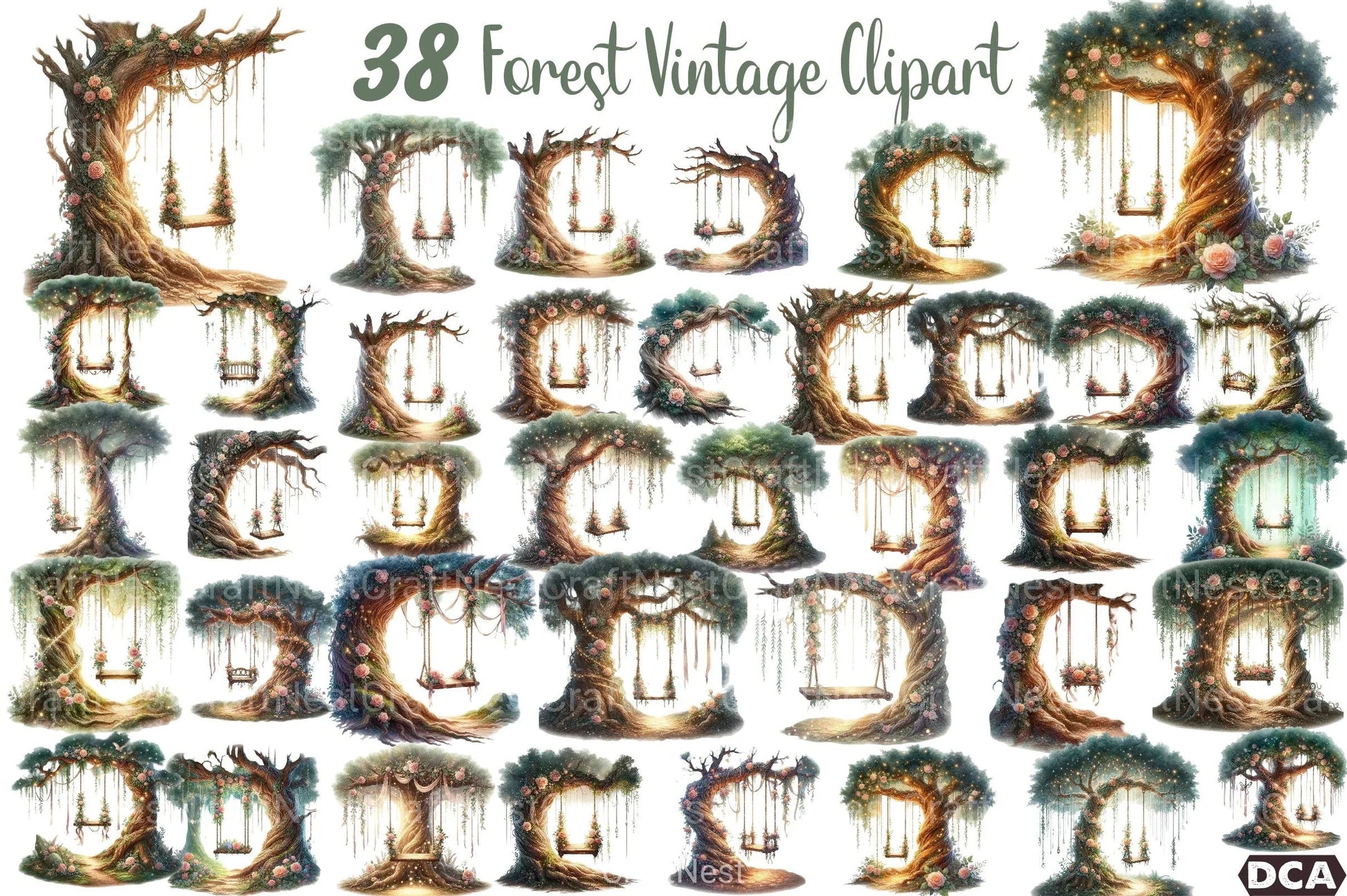 Forest Vintage Clipart Bundle - CraftNest - Digital Crafting and Art