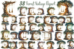 Forest Vintage Clipart Bundle - CraftNest - Digital Crafting and Art
