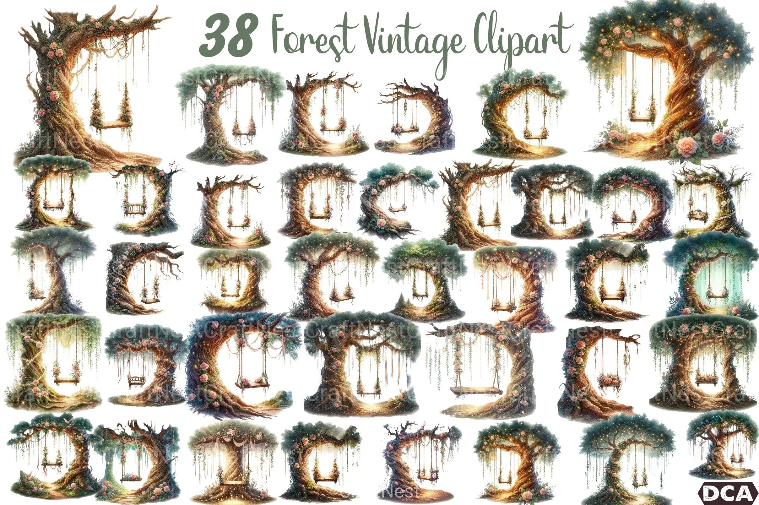 Forest Vintage Clipart Bundle - CraftNest - Digital Crafting and Art