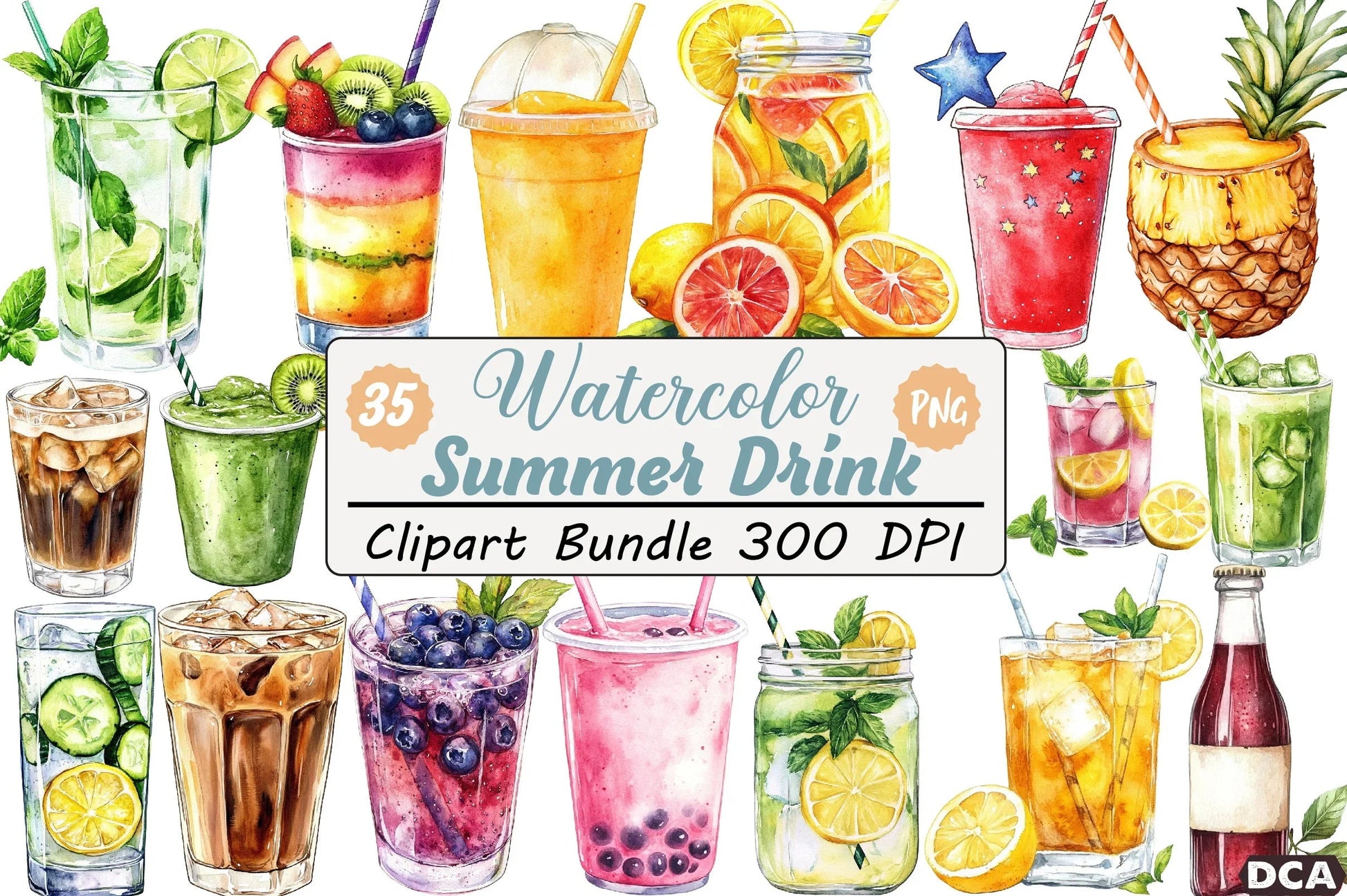 Summer Drink Clipart Bundle - CraftNest - Digital Crafting and Art