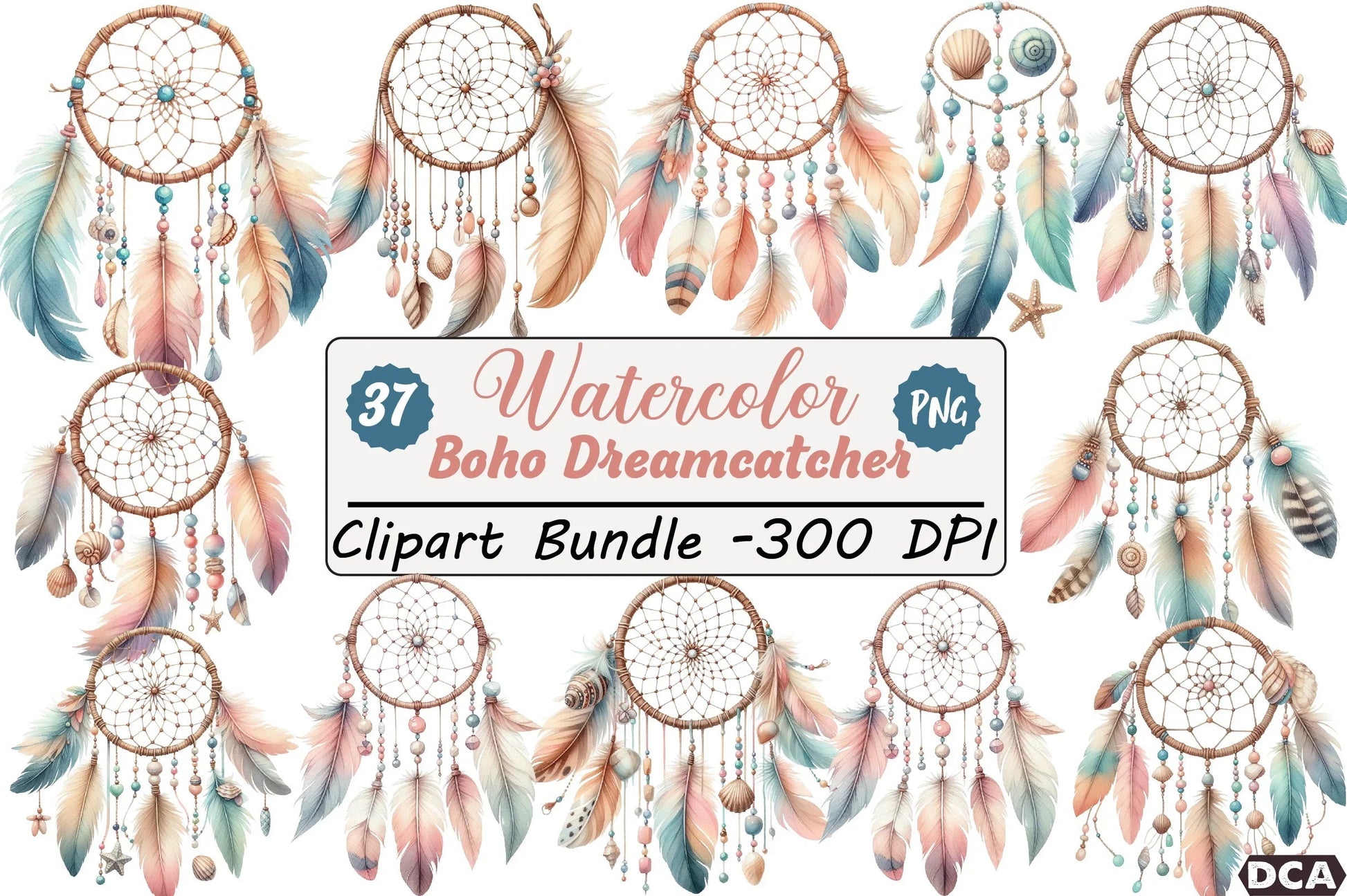 Boho Dreamcatcher Clipart Bundle - CraftNest - Digital Crafting and Art