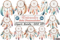 Boho Dreamcatcher Clipart Bundle - CraftNest - Digital Crafting and Art