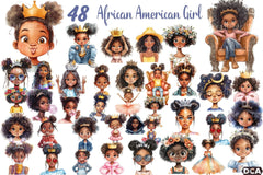 Quirky African American Girl Crown Clipart Bundle - CraftNest - Digital Crafting and Art