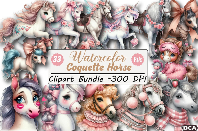 Coquette Horse Clipart Bundle - CraftNest - Digital Crafting and Art