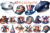 4th of July USA Patriotic Hat Clipart Bundle