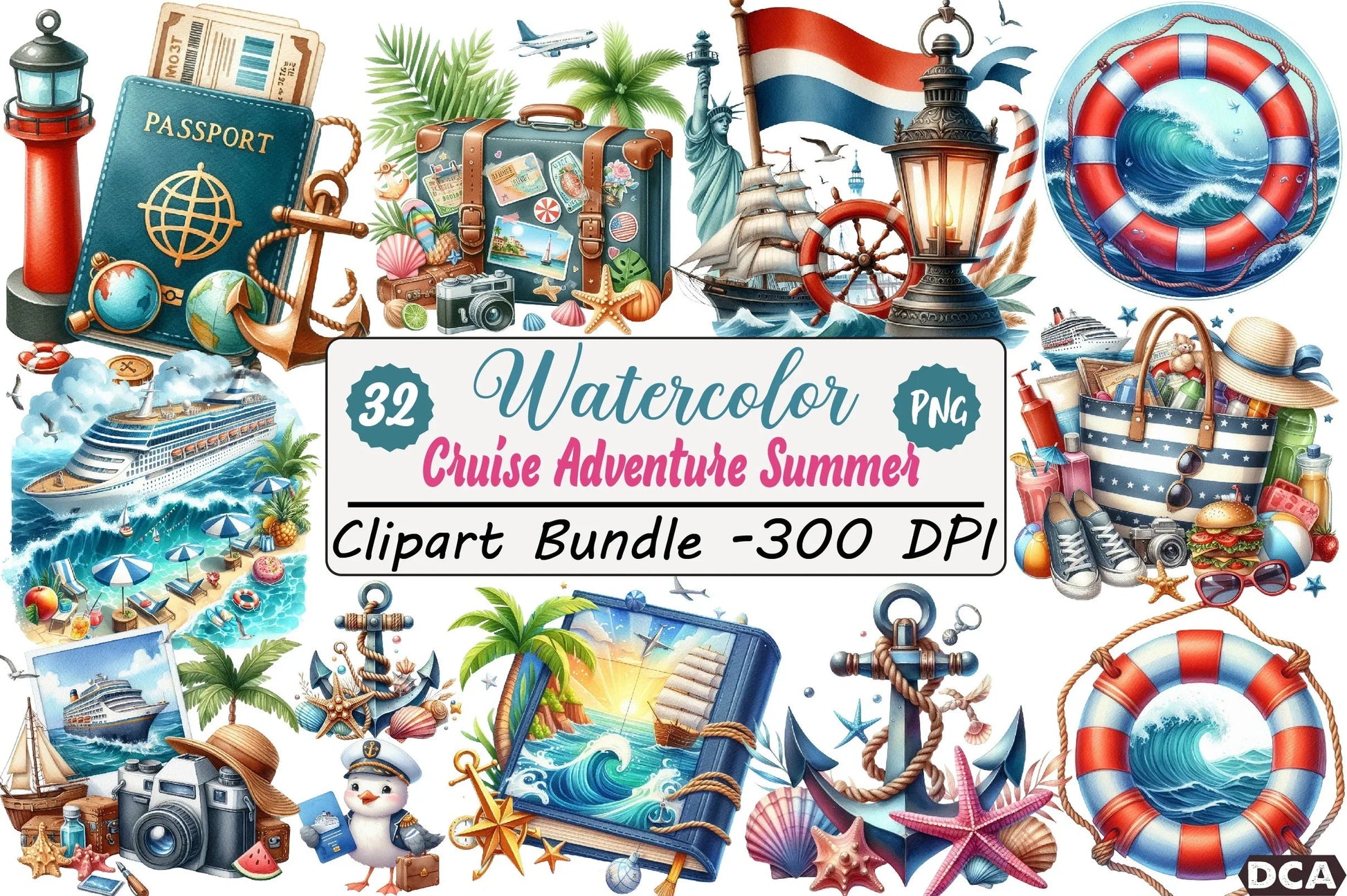 Cruise Adventure Summer Clipart Bundle - CraftNest - Digital Crafting and Art