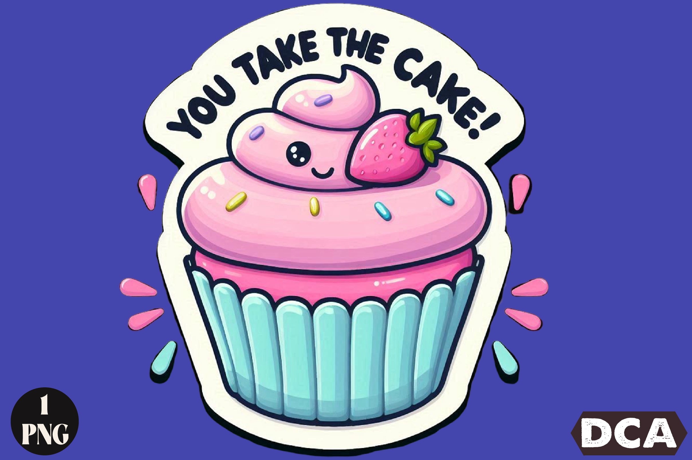Funny Cake Sticker Clipart Bundle