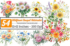Wildflower Bouquet Clipart Bundle 99 - CraftNest - Digital Crafting and Art
