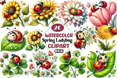 Spring Ladybug Clipart Bundle 1 - CraftNest - Digital Crafting and Art