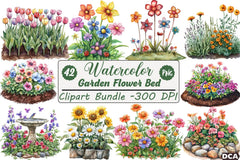 Garden Flower Bed Clipart Bundle - CraftNest - Digital Crafting and Art