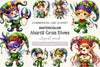 Mardi Gras Elves Clipart Bundle