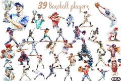 Baseball Players Clipart Bundle - CraftNest - Digital Crafting and Art