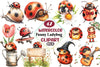 Quirky Funny Ladybug Clipart Bundle