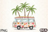 Vintage Van with Surfboards Clipart Bundle