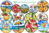 Round Stained Glass Summer Clipart Bundle