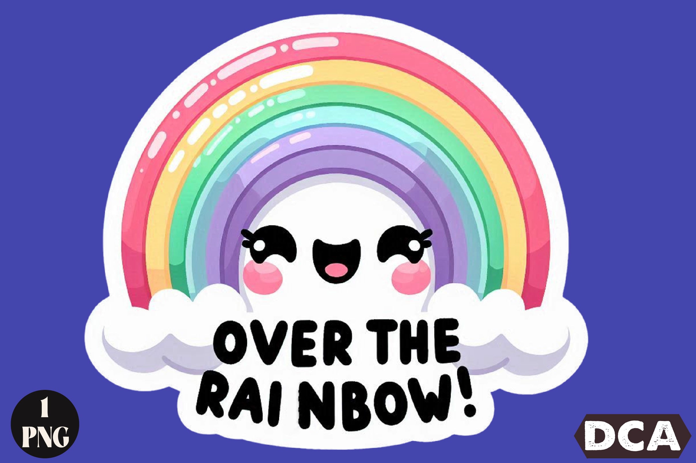 Funny Over The Rainbow Sticker Clipart Bundle
