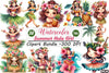 Summer Hula Girl Clipart Bundle