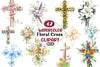 Floral Cross Clipart Bundle
