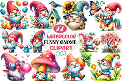 Funny Spring Gnome Clipart Bundle - CraftNest - Digital Crafting and Art