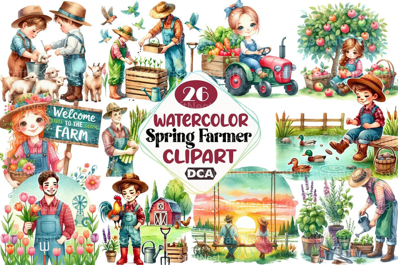 Spring Farmer Clipart Bundle 13 - CraftNest - Digital Crafting and Art