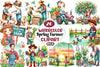 Spring Farmer Clipart Bundle