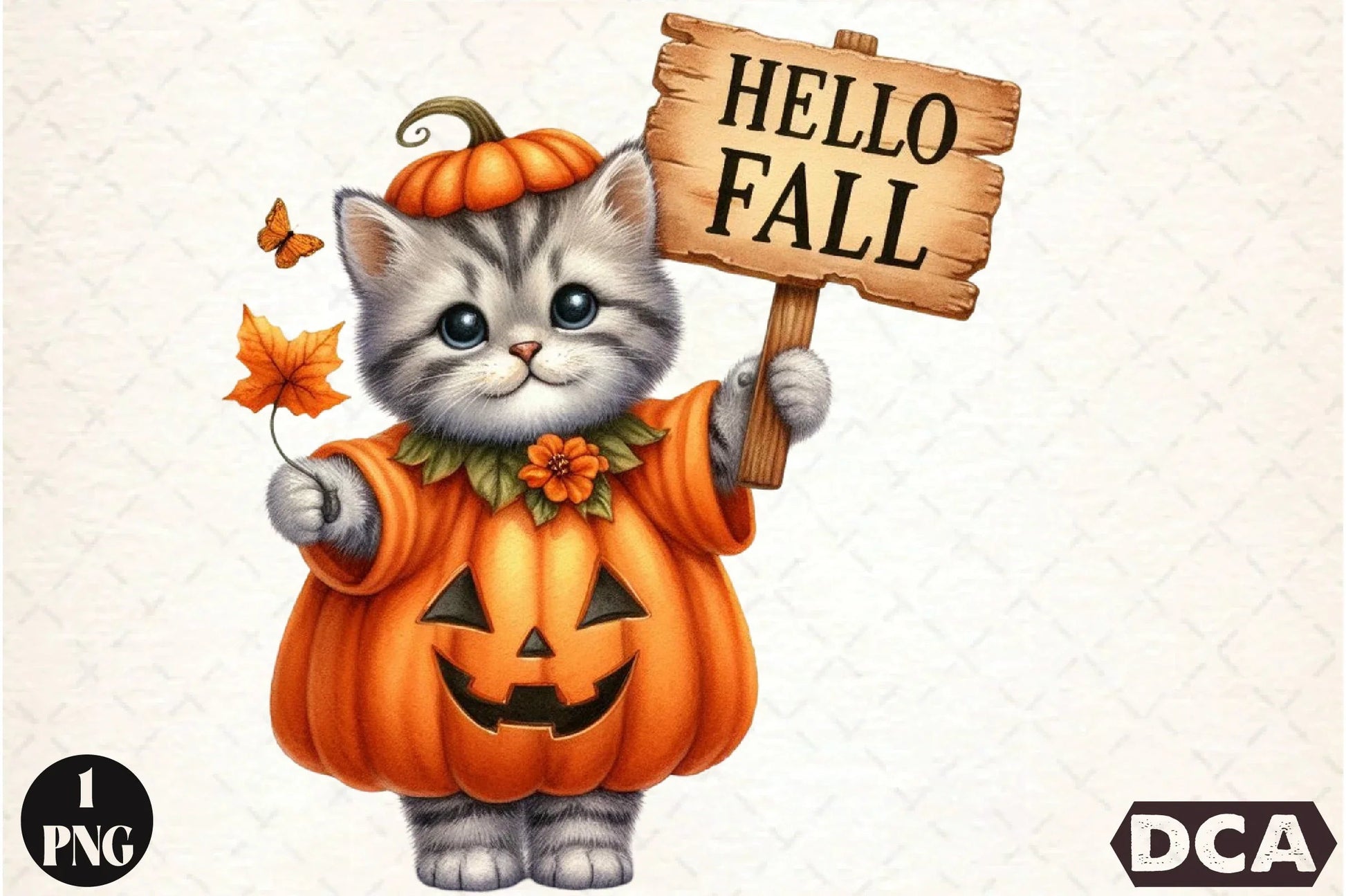 Hello Fall Cat Clipart Bundle - CraftNest - Digital Crafting and Art