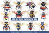 4th of July Patriotic Bee Clipart