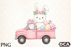 Cute Bunny Car Clipart Bundle - CraftNest - Digital Crafting and Art