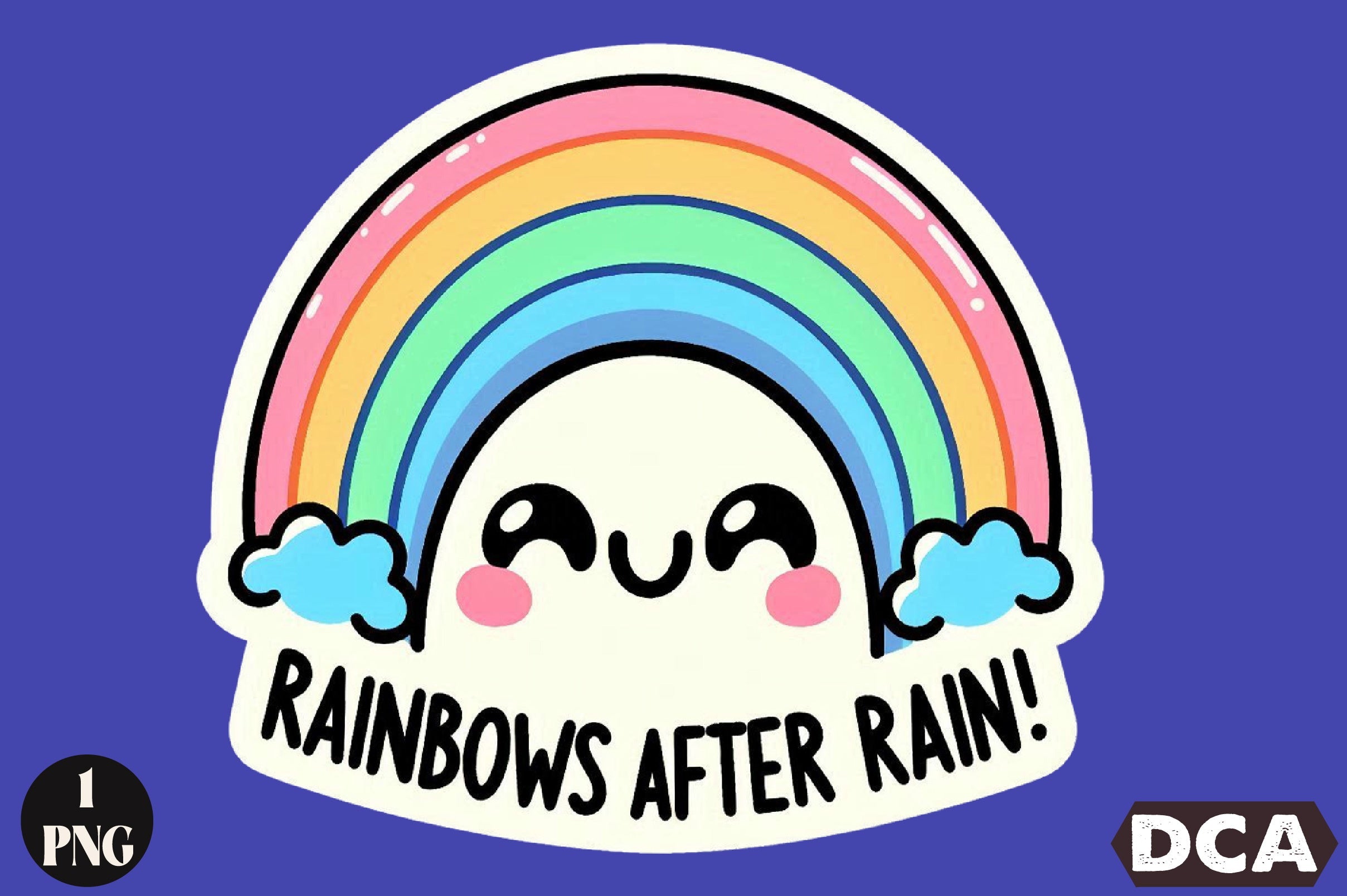 Funny Rainbows After Rain Sticker Clipart Bundle