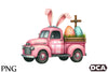 Pink Checkered Truck with Bunny Ears Clipart Bundle