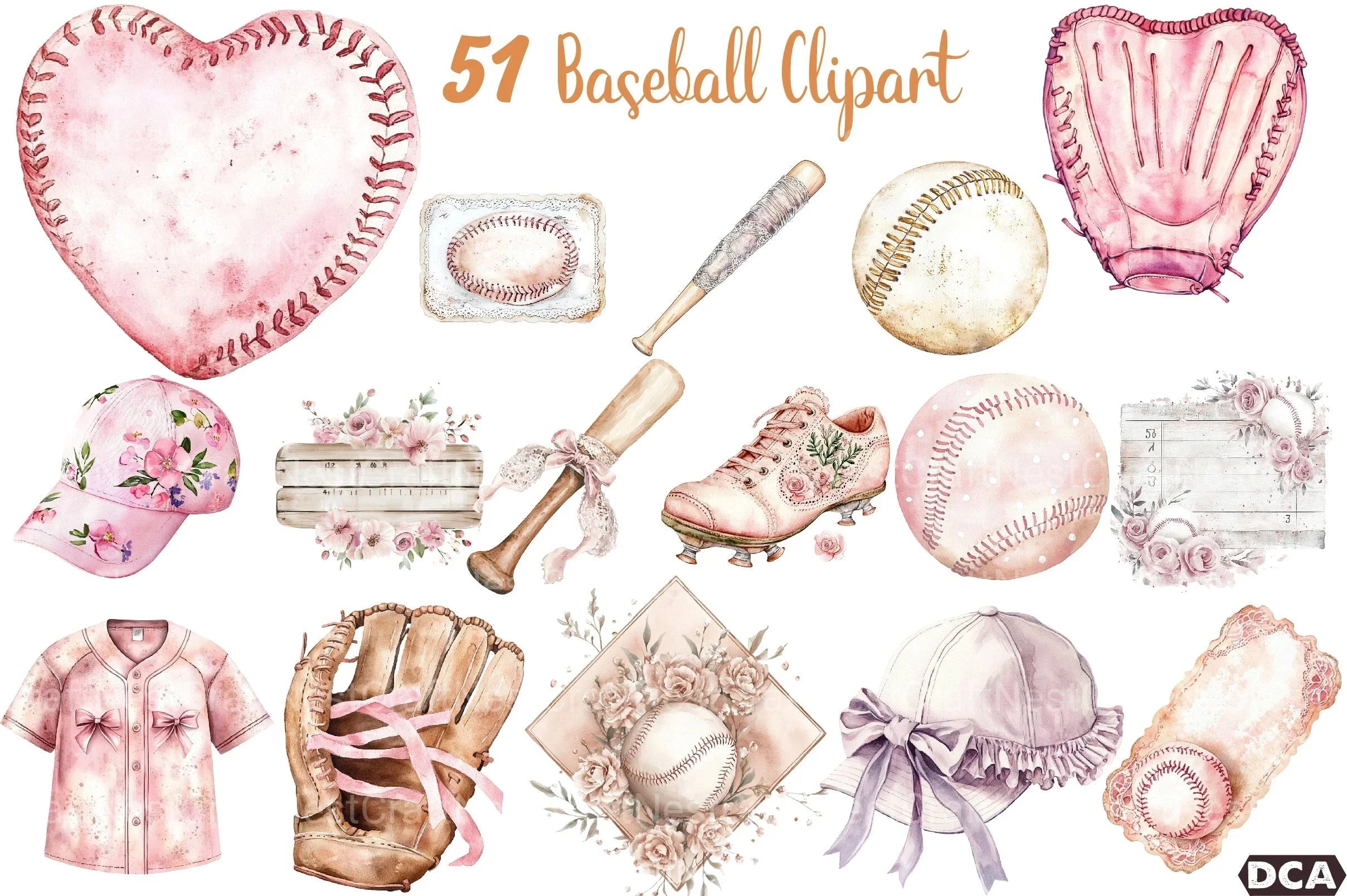 Coquette Baseball Clipart Bundle 7 - CraftNest - Digital Crafting and Art