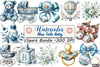 Blue Toile Baby Clipart Bundle