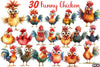 Quirky Funny Chicken Clipart Bundle