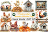 Autumn Chicken Coop Clipart Bundle