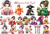 Japanese Geisha Clipart Bundle