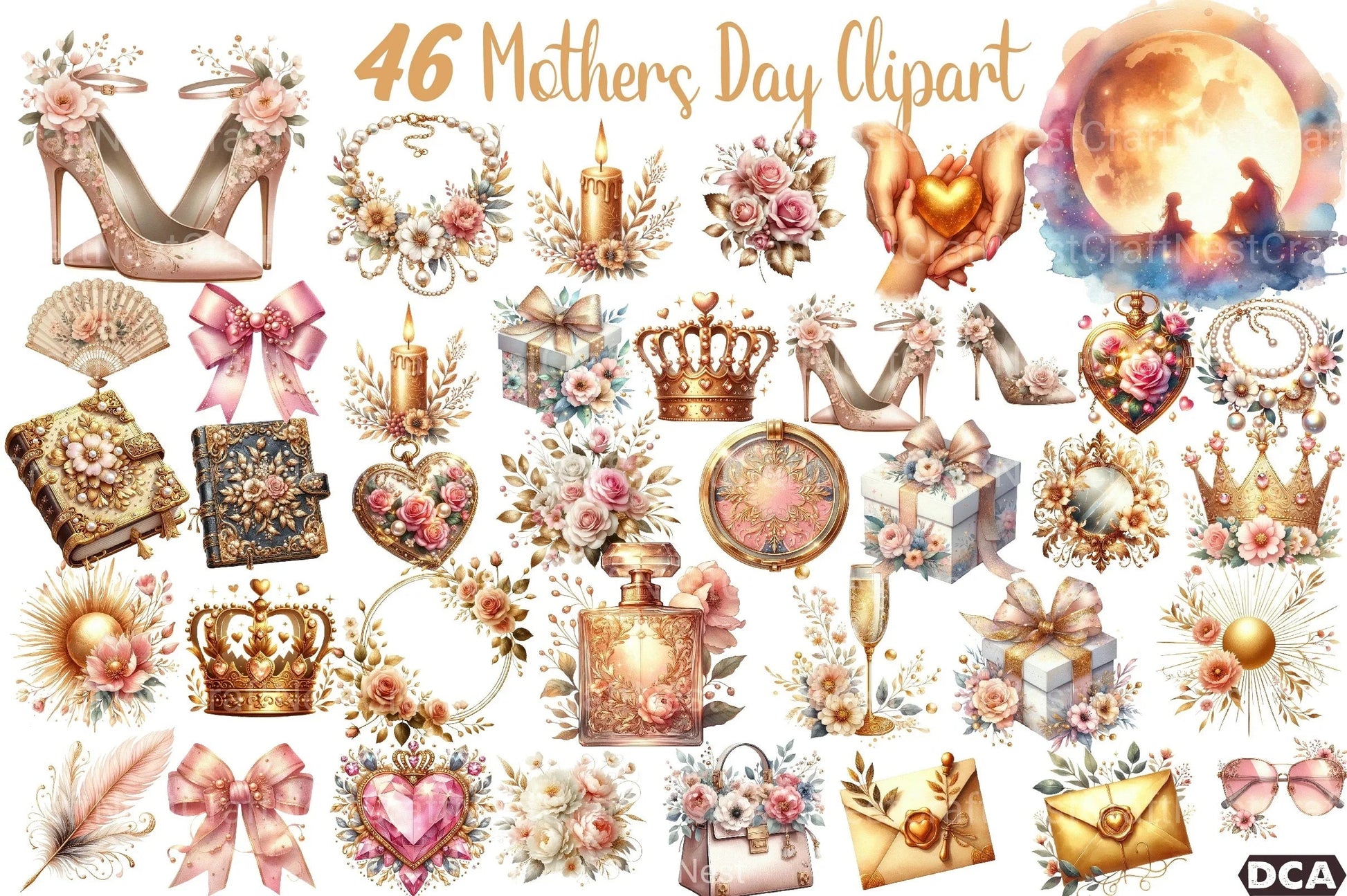 Glamorous Mother's Day Clipart Bundle 99 - CraftNest - Digital Crafting and Art