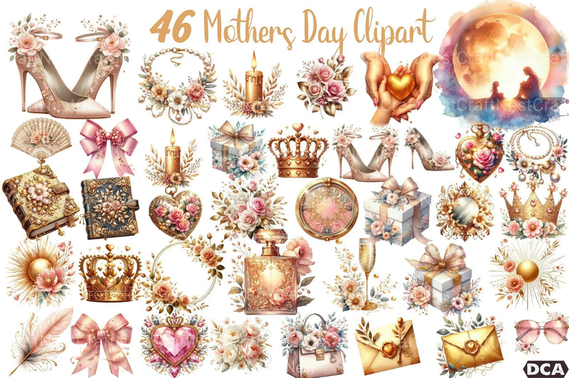 Glamorous Mother's Day Clipart Bundle 99 - CraftNest - Digital Crafting and Art