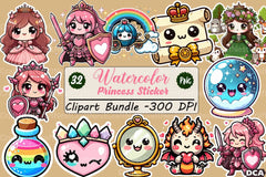 Princess Sticker Clipart Bundle - CraftNest - Digital Crafting and Art