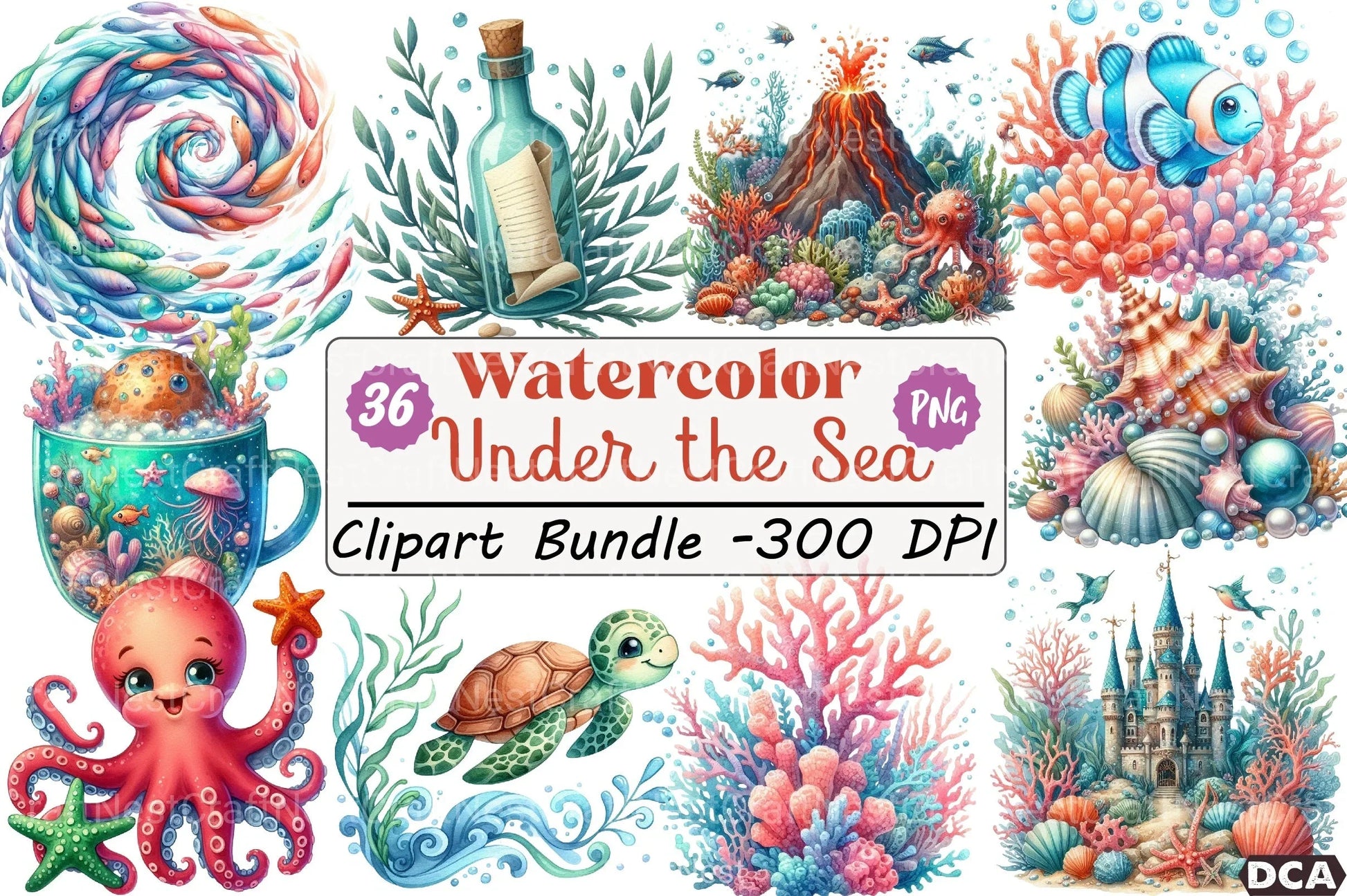 Under the Sea Clipart Bundle - CraftNest - Digital Crafting and Art