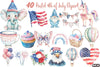 Pastel 4th of July Clipart Bundle