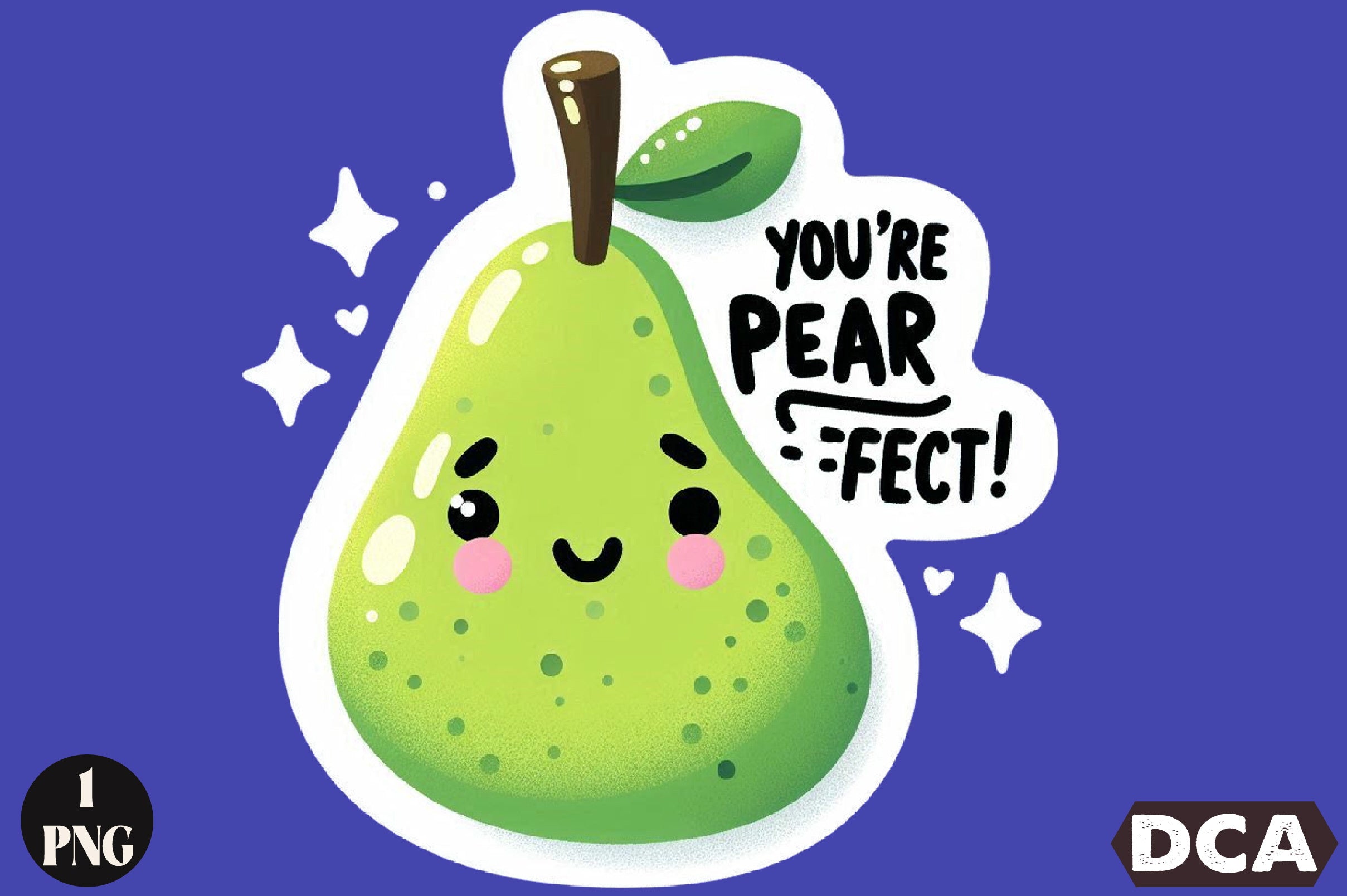 Funny You're Pear-fect Sticker Clipart Bundle