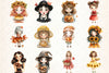 Kawaii Thanksgiving Pin-Up Girl Clipart Bundle