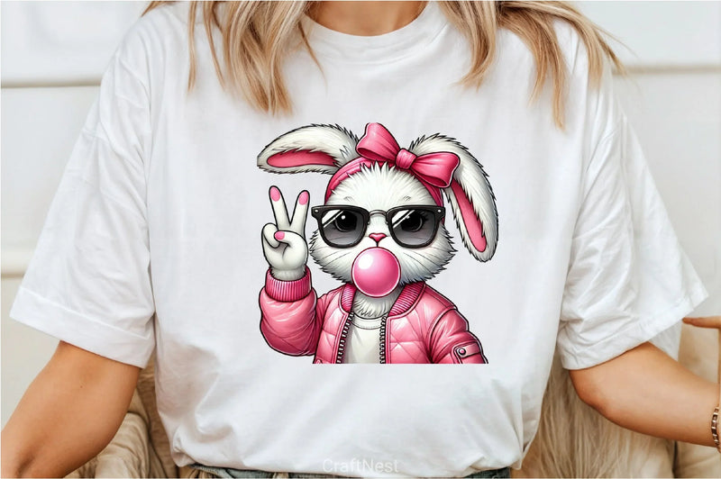 Retro Easter Bunny Bubble Clipart Bundle - CraftNest - Digital Crafting and Art