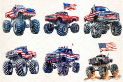 Monster Truck 4th of July Clipart Bundle - CraftNest - Digital Crafting and Art