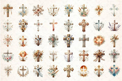 Boho Jesus Cross Clipart Bundle - CraftNest - Digital Crafting and Art