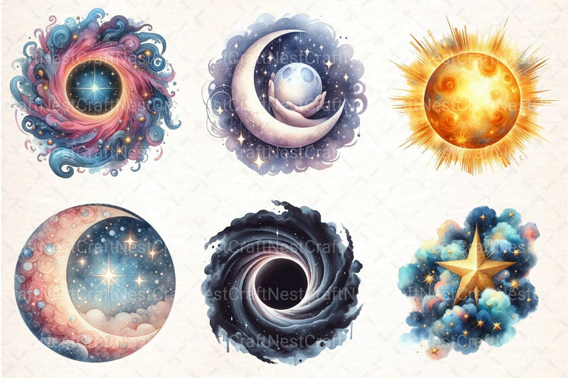 Universe Clipart Bundle - CraftNest - Digital Crafting and Art