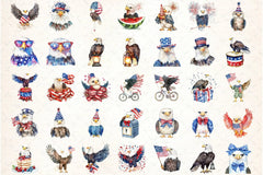 Cute Baby Bald Eagle 4th of July Clipart Bundle 1 - CraftNest - Digital Crafting and Art
